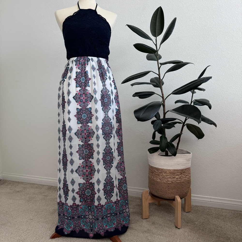 TRIXXI Halter Bohemian maxi dress size M